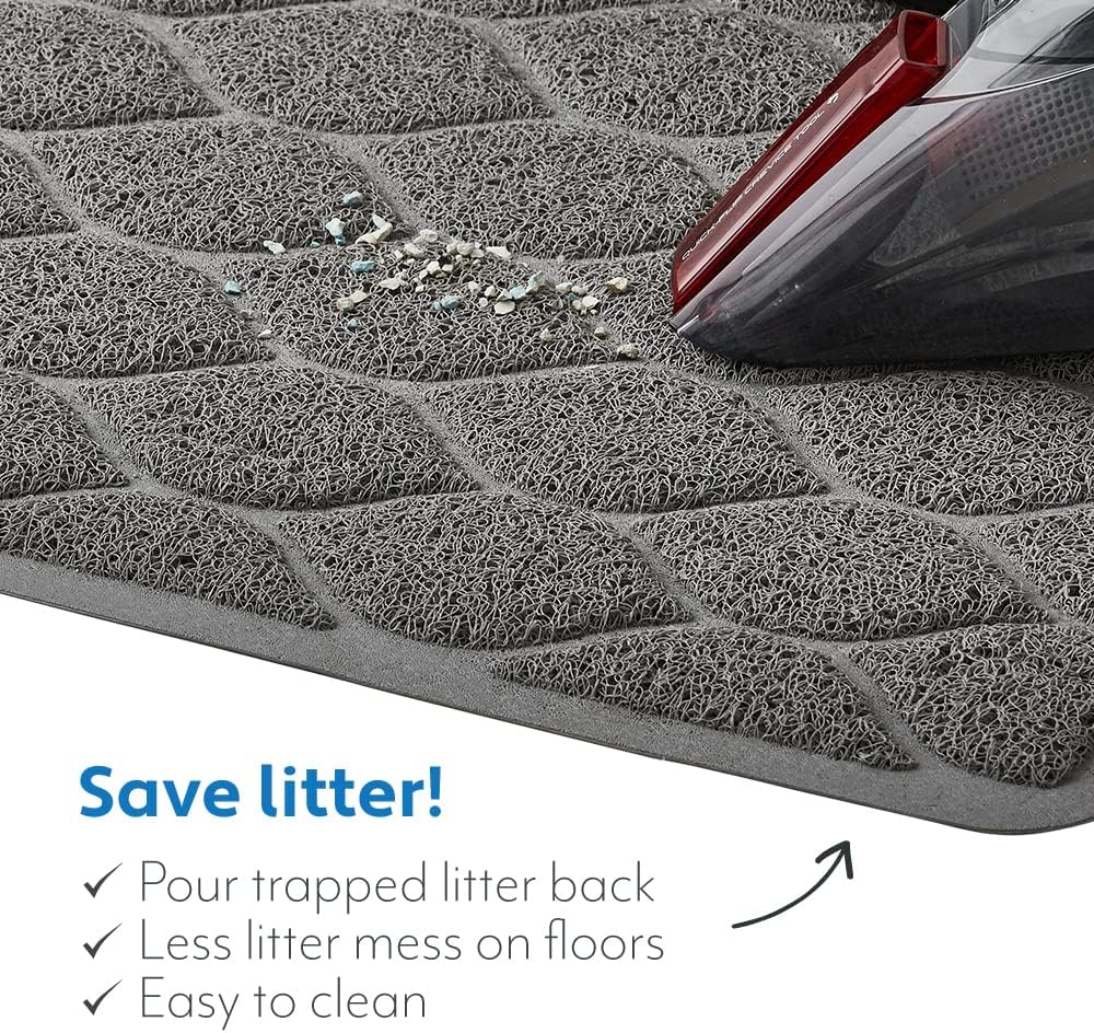 MIGHTY MONKEY Waterproof Cat Litter Mat, BPA Free, 35x23