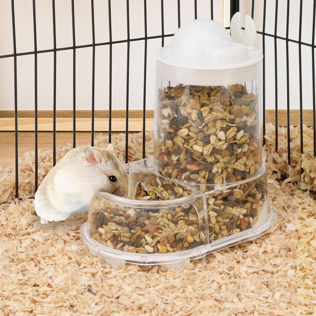 Wontee Hamster Feeder Food Bowl Automatic Dispenser for Gerbils Rats