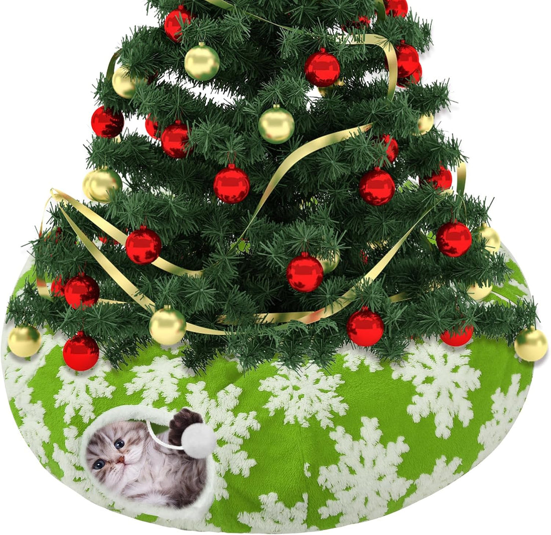 Cat Tunnel Christmas Tree Skirt for 5-7.5ft Trees
