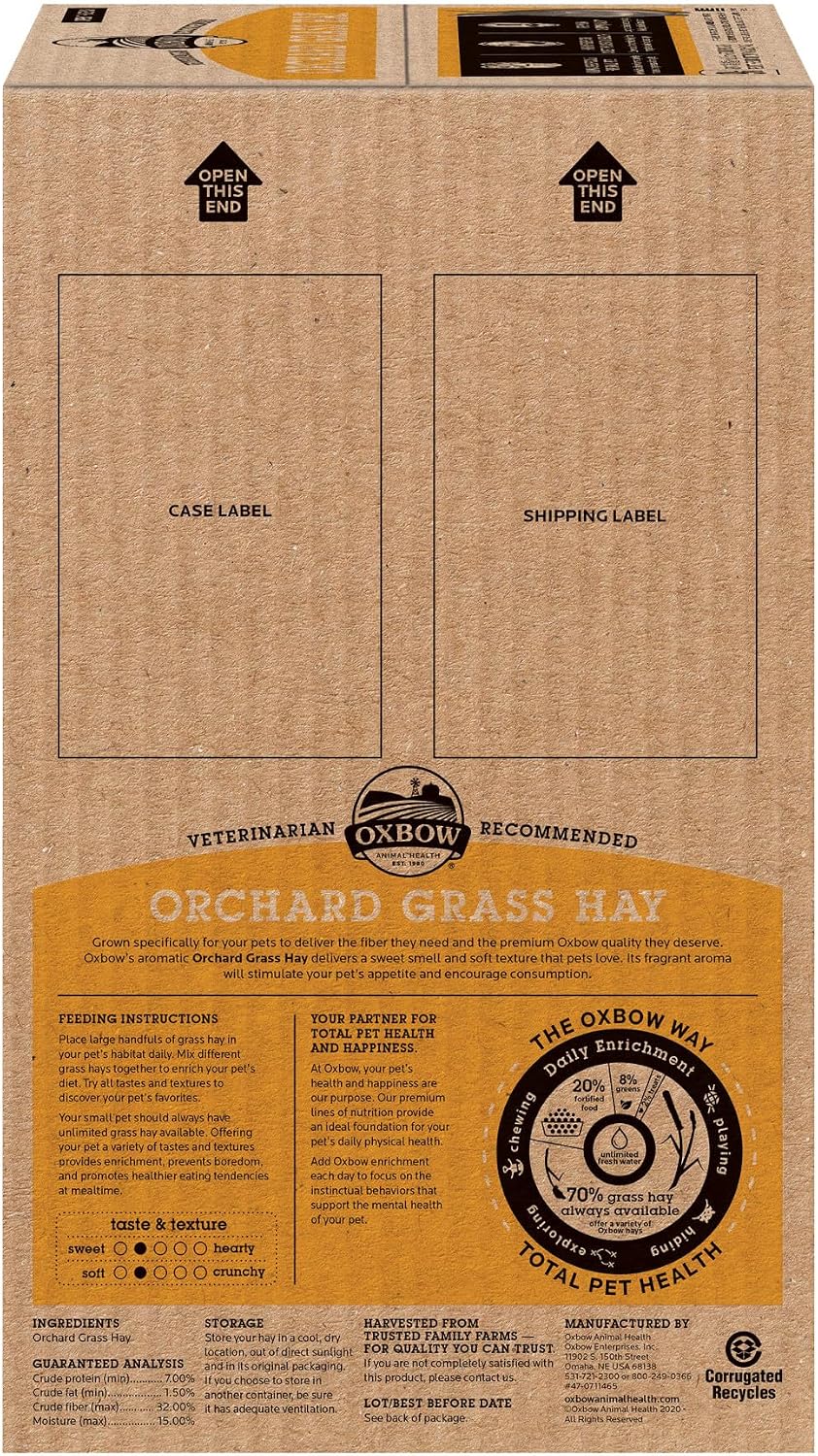 Oxbow Orchard Hay, Rabbit & Guinea Pig Hay, Hand-Sorted, De-Dusted