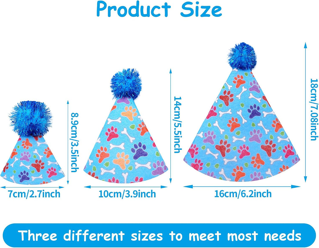 JpGdn 6pcs/Pack Dog Birthday Hat Party Hats Supplies for Small Medium