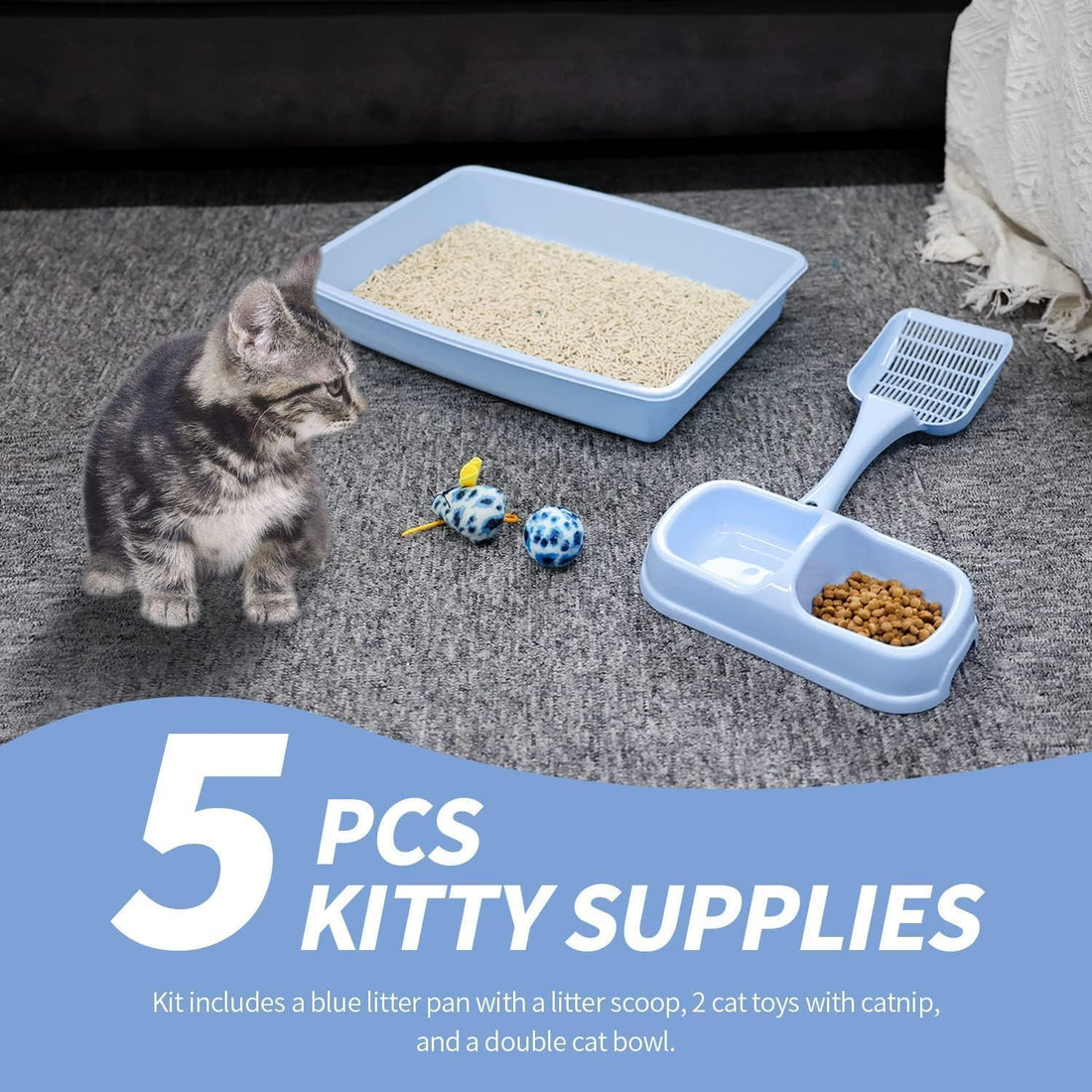PAWISE Small Cat Litter Box,14.3 x 10.6 x 2.5 Kitten Litter Box