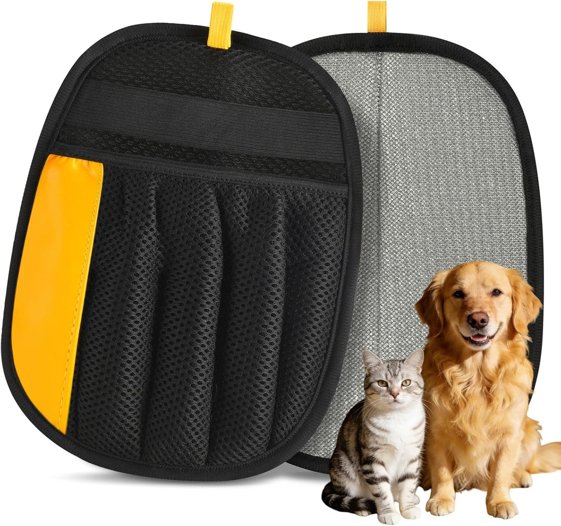 Electrostatic Pet Hair Removal Glove, Five-Finger, Grooming Mitt