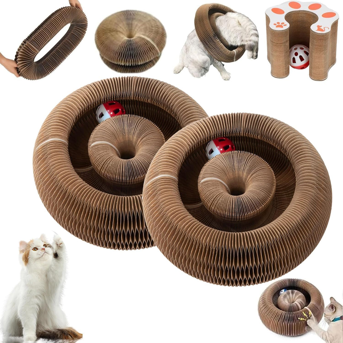 Kitty Curls Cat Toy,Cat Scratcher for Grinding Claw Cardboard Cat Toy
