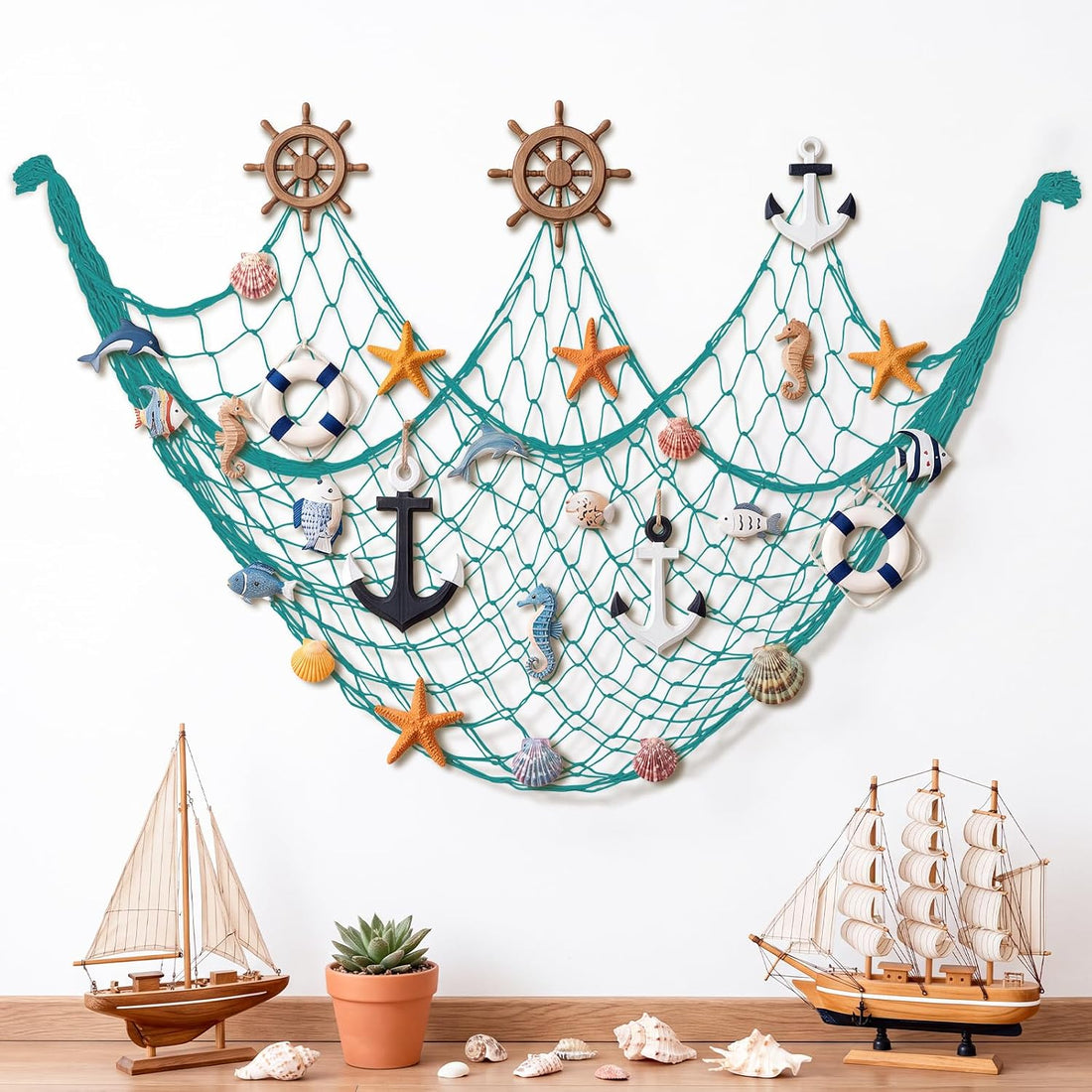 Fish Net Decor for Party Decorations, Aqua Decorative Net