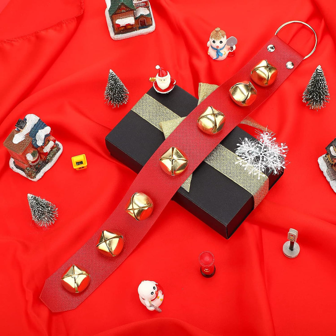 Frienda Hanging Jingle Sleigh Bells 7-Bell Dog Doorbells for Door