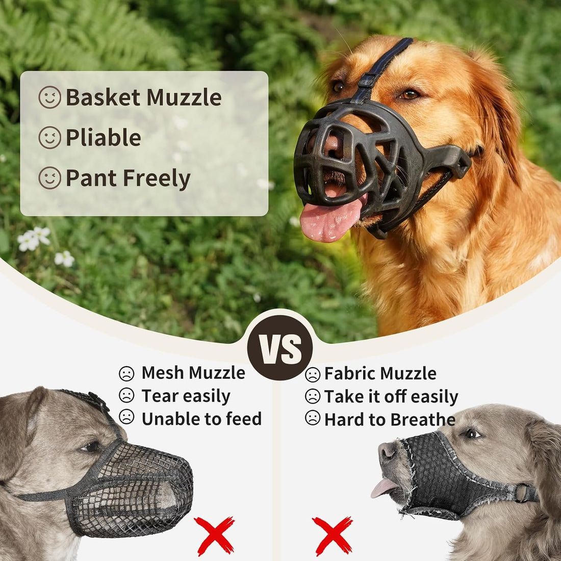 Mayerzon Basket Dog Muzzle for Large Medium Small Dogs German Shepherd