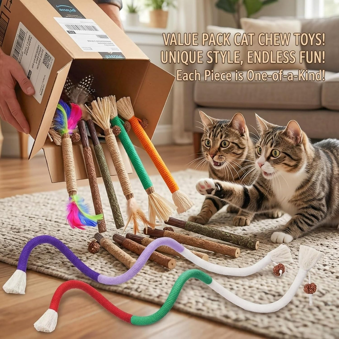 GREMBEB Cat Toys 12PCS Catnip Toy for Indoor Kitten Toys Cat Chew
