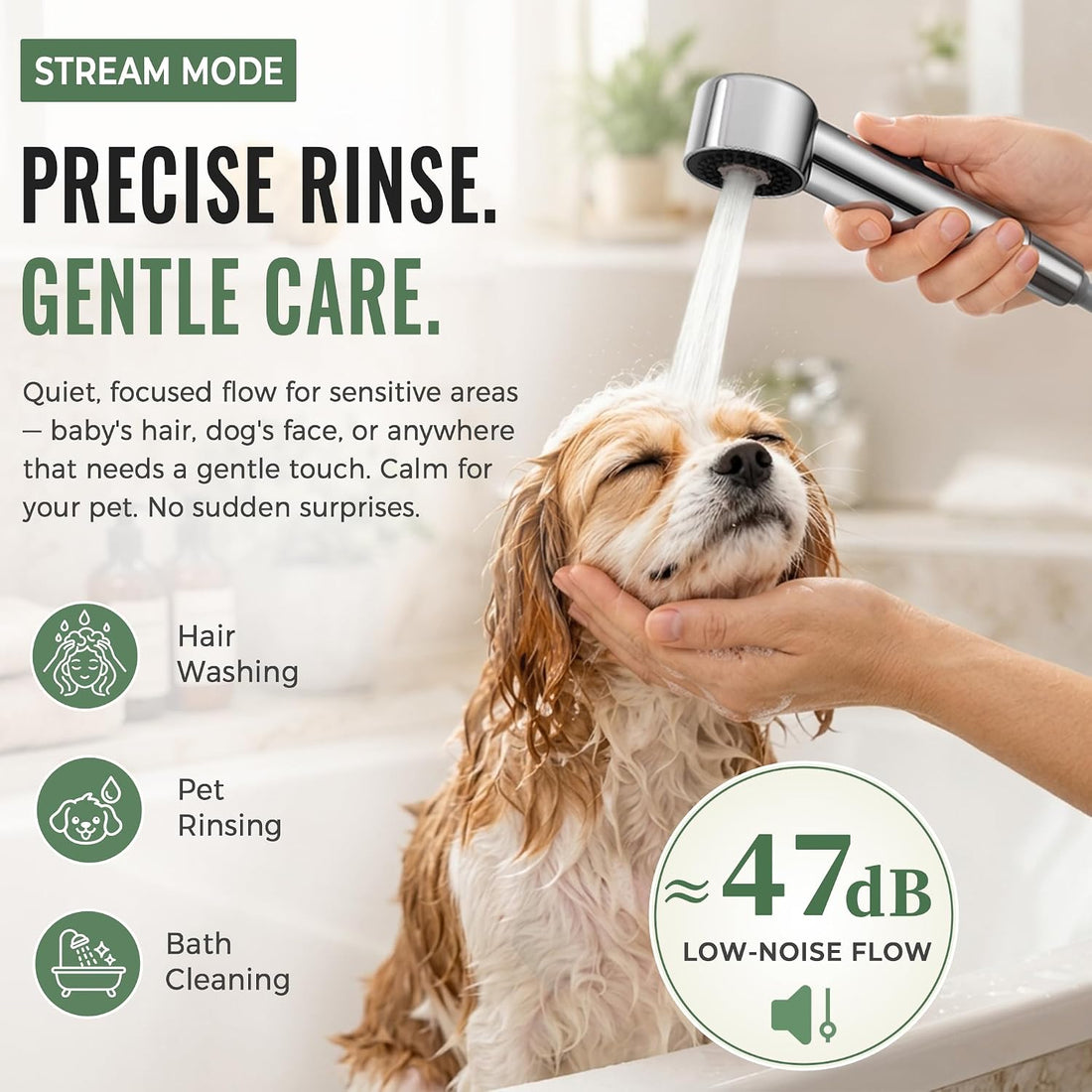 3-Mode Sink Faucet Sprayer Attachment with ON/OFF Switch