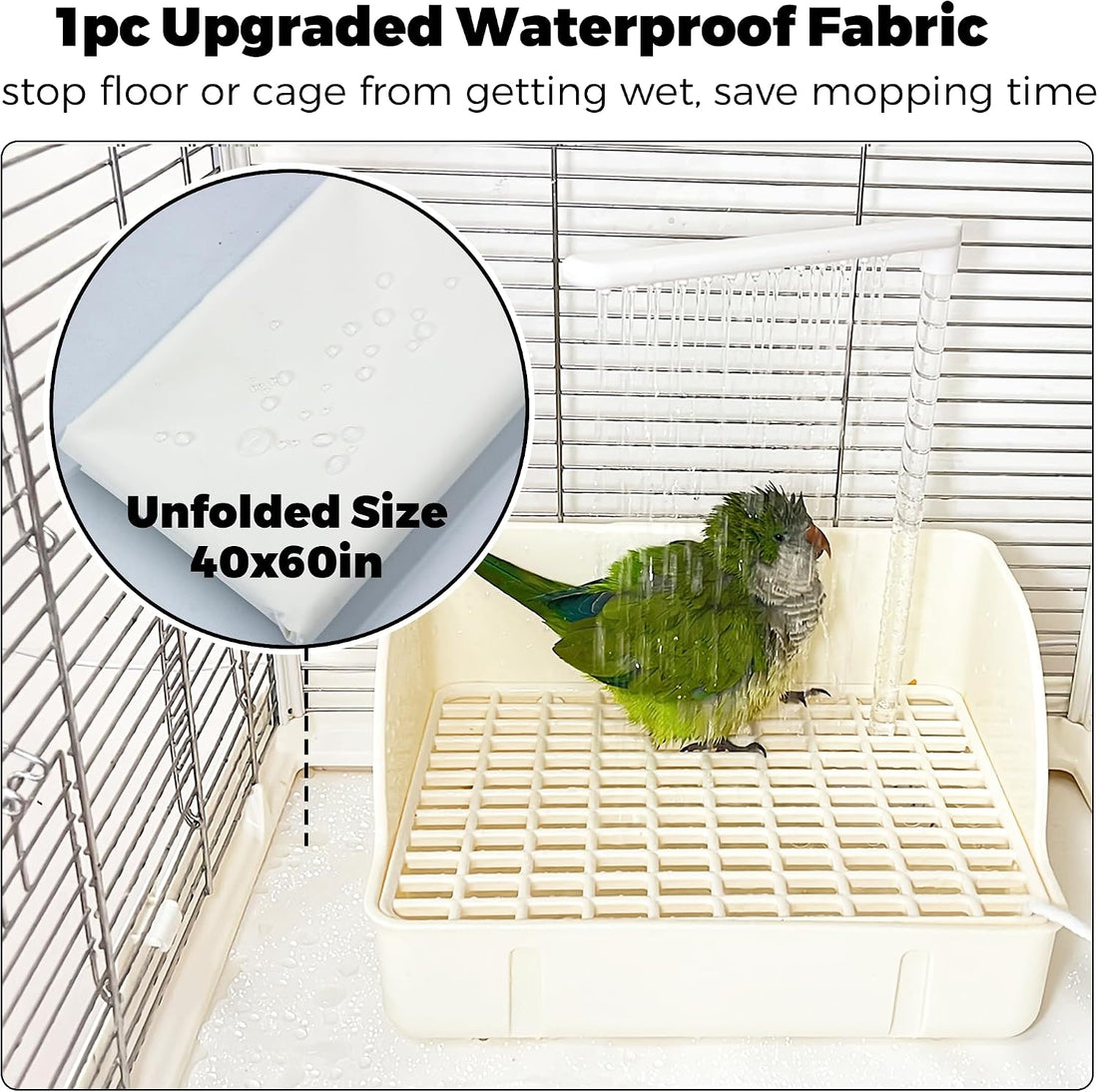 Automatic Parakeet Bird Bath with Pump, Large Bird Shower Fountain