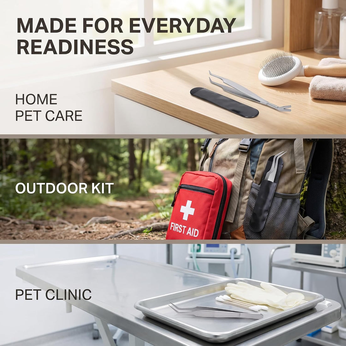 Jinshining Silver 2 in 1 Tick Removal Tool for Pets,Stainless Steel
