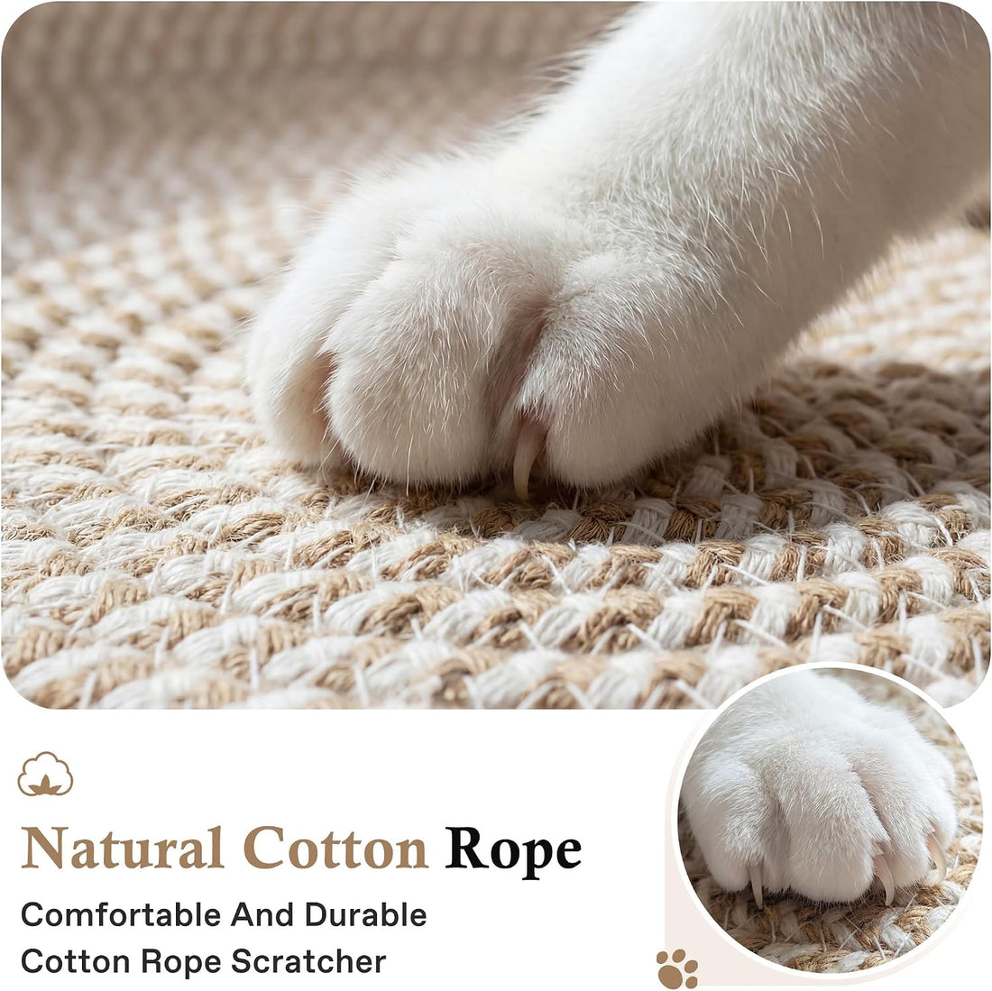YOUDENOVA Stimulicat Handwoven Cat Basket Bed with Cushion