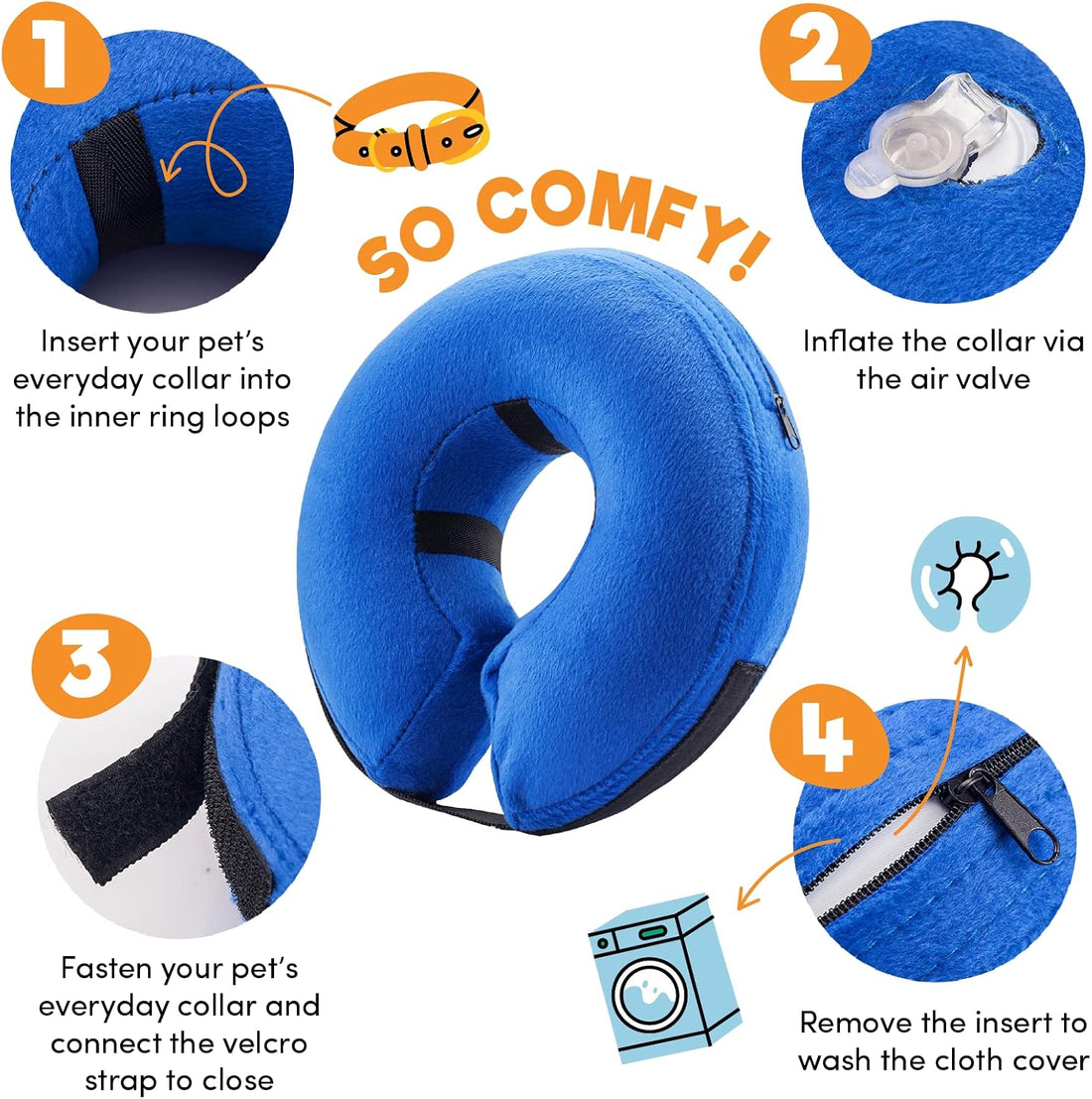 BENCMATE Inflatable Dog Cone Collar Alternative After Surgery Large