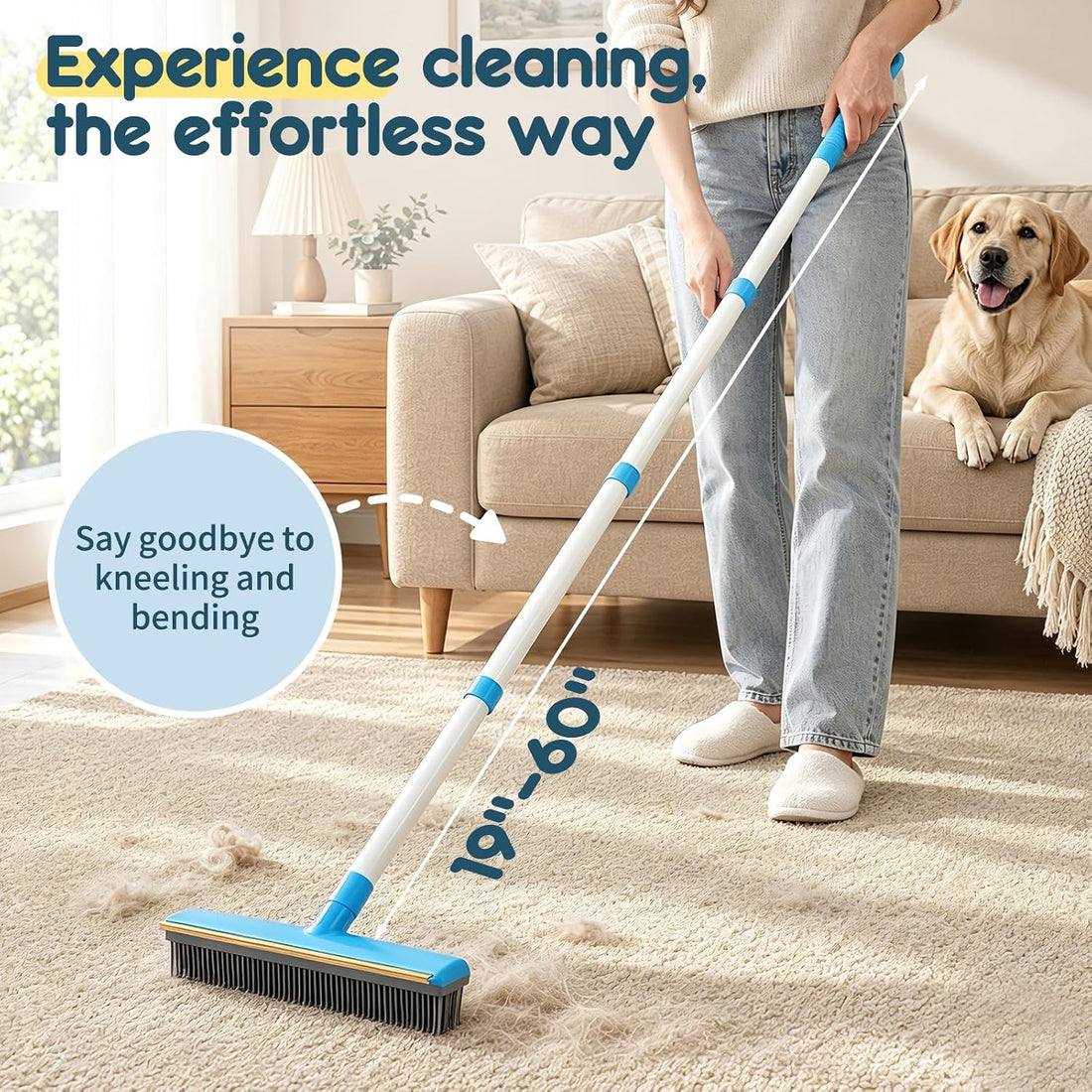 Hippih Carpet Rake for Pet Hair Removal Tool
