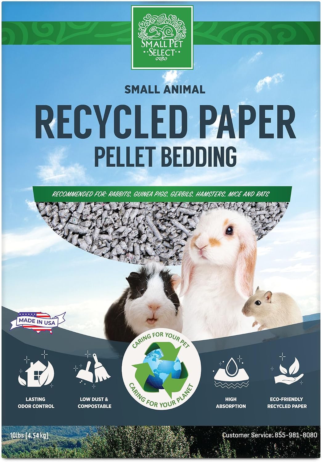 Small Pet Select Recycled Paper Pellet Bedding & Litter, Rabbits