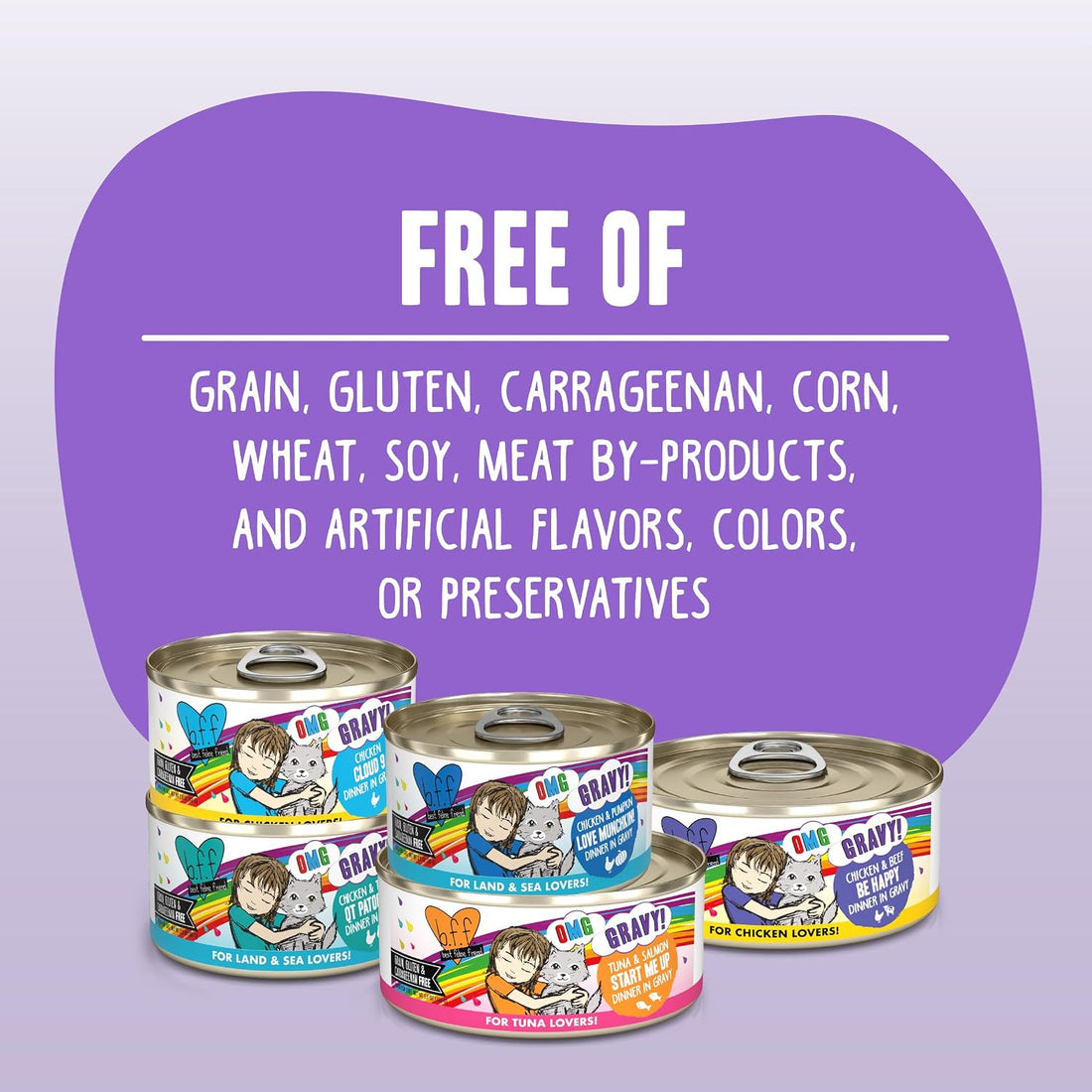 Weruva B.F.F. OMG - Best Feline Friend Oh My Gravy!, Variety Pack