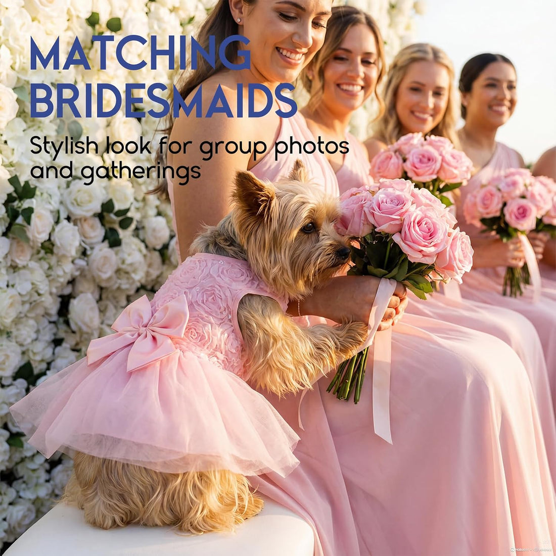 ASENKU Dog Dress Pet Wedding Dress Lace Puppy Birthday Party