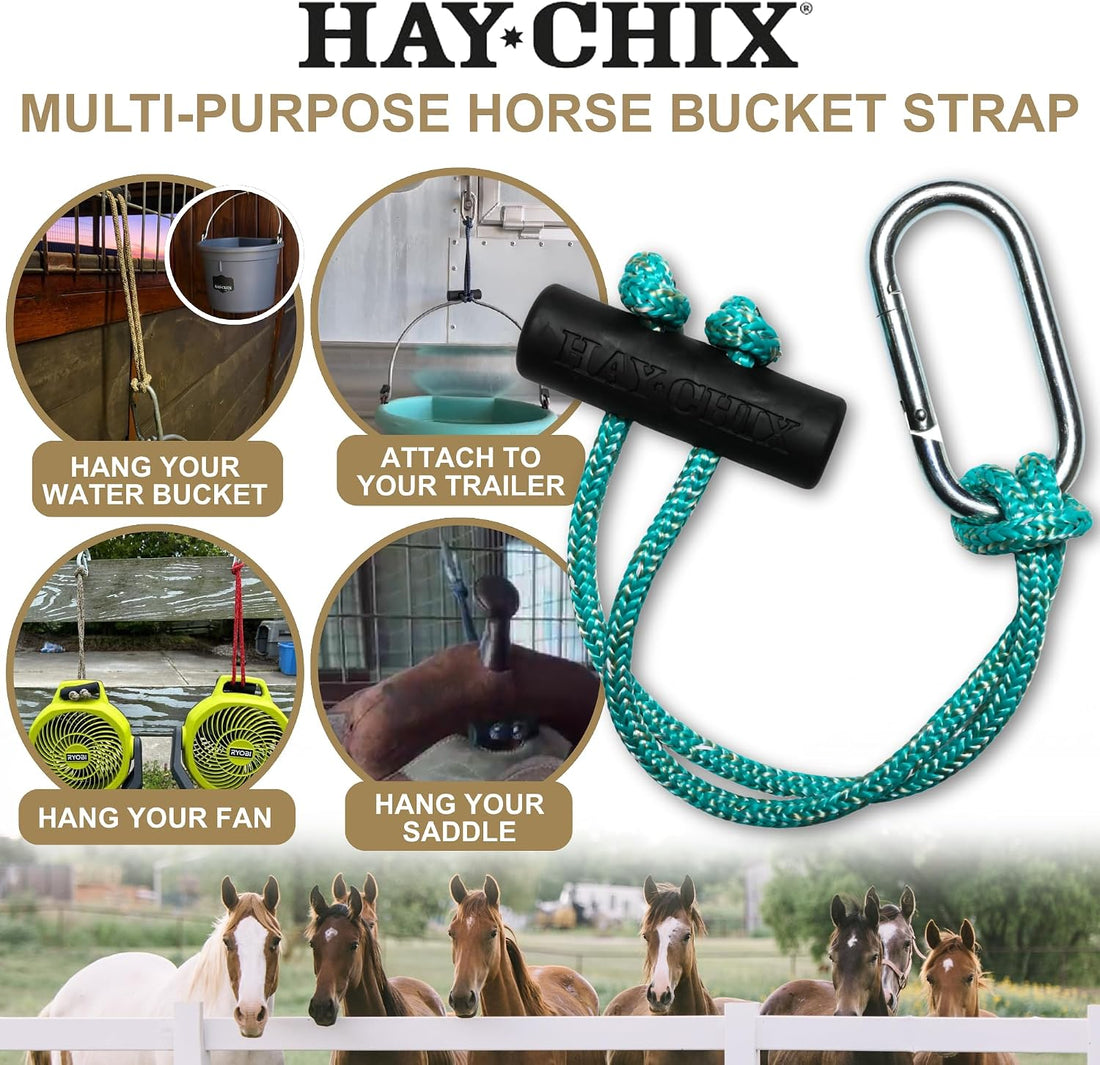 hay chix 14-Inch Horse Bucket Strap | Adjustable Stall Hanger