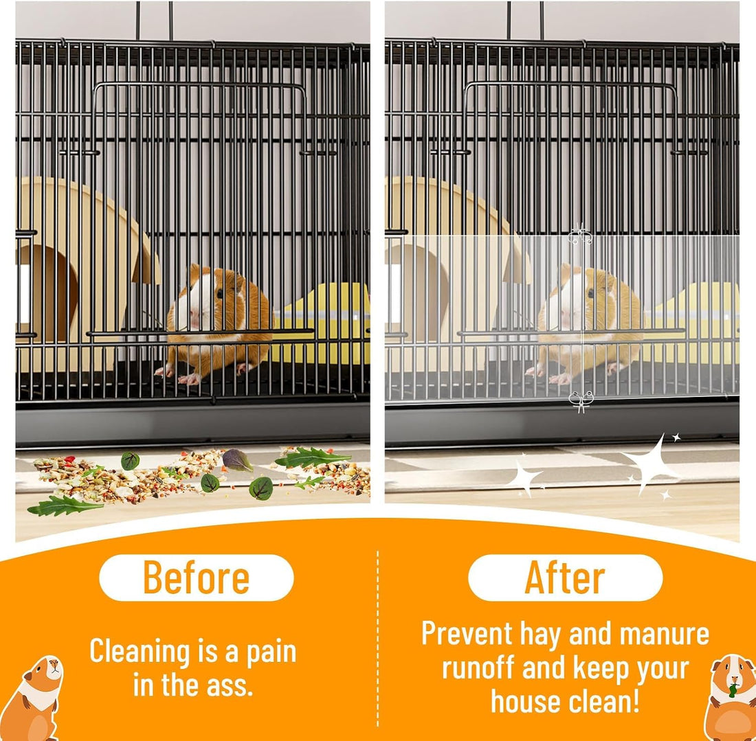 PETKNOWS 12 Pack 11.8 x 7.9 inch Clear Cage Edge Liner Protection