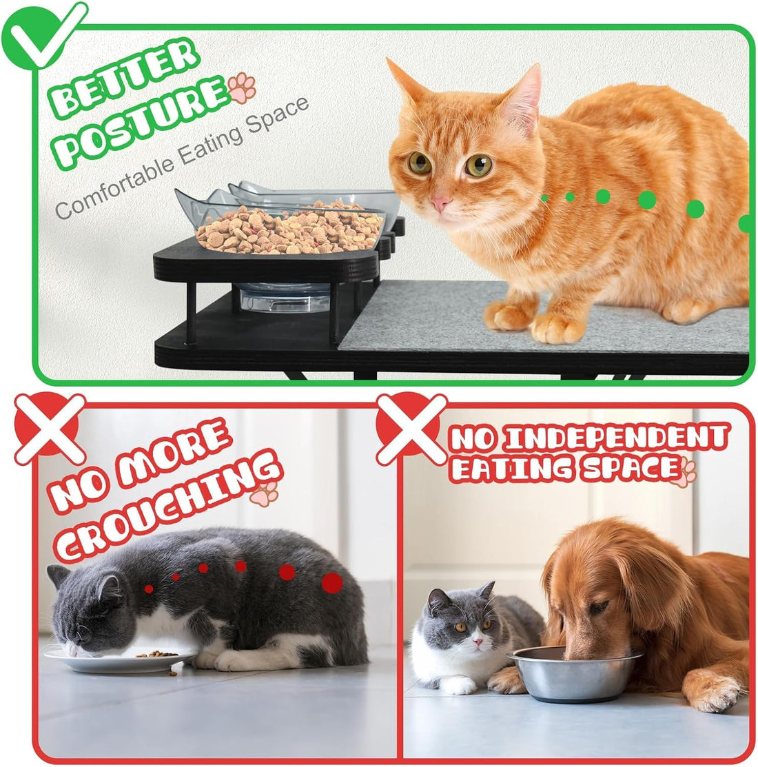 Cat Wall Shelves Furniture Set with 2 Food Bowls
