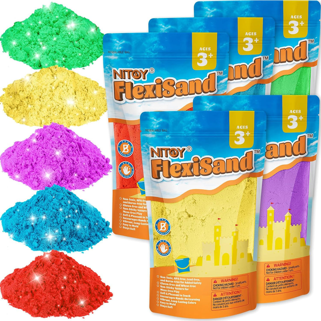 NiToy FlexiSand 11lbs Toy Sand Self-Sticking Non-Toxic Moldable