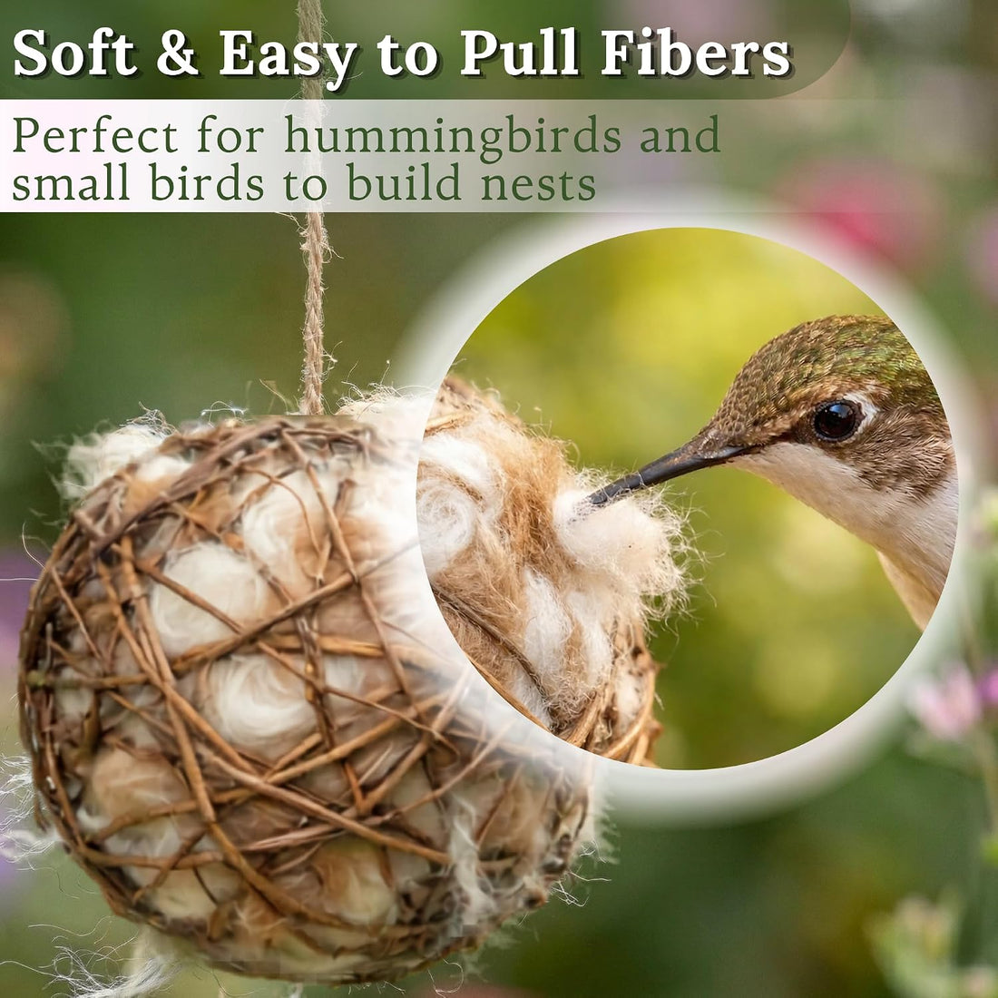 Hummingbird Nesters Bird Nesting Material Holder for Wild Birds