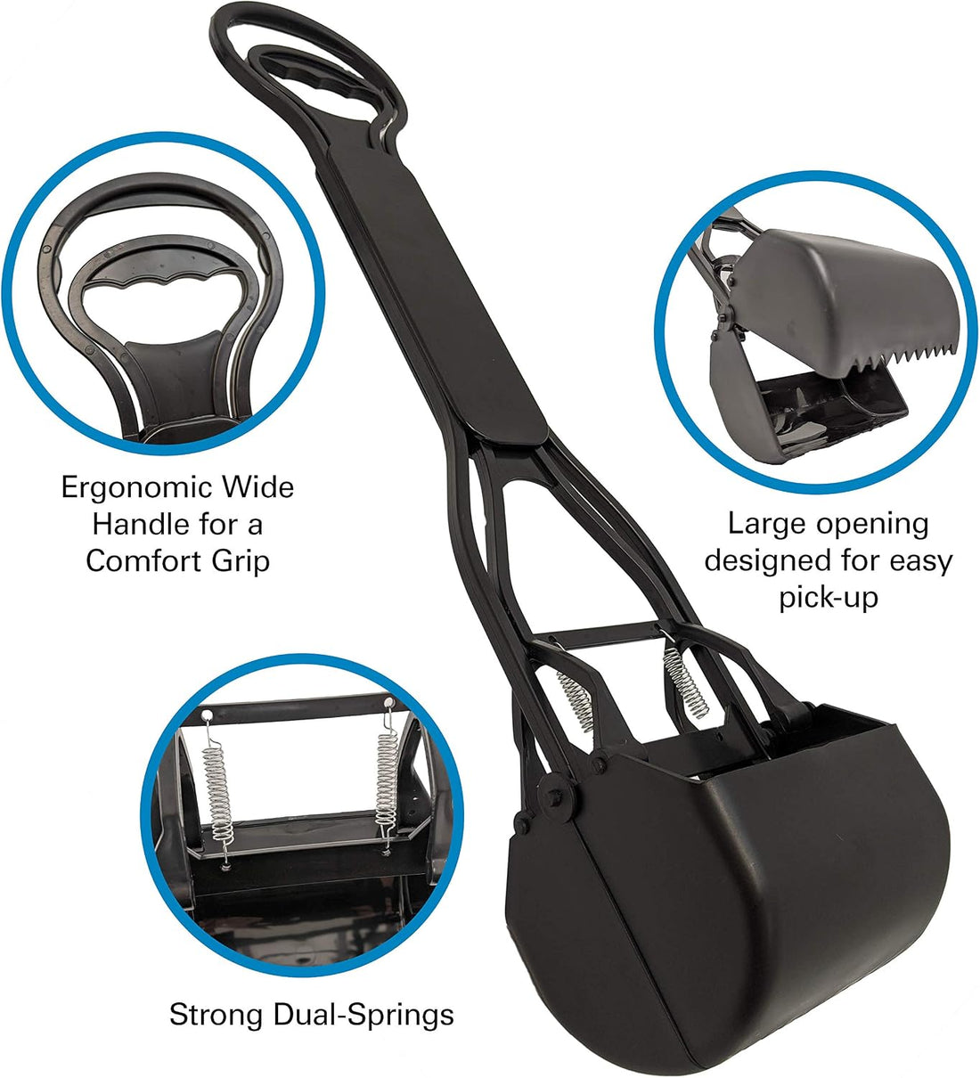 Four Paws Allen's Spring Action Dog Scooper For Hard Surfaces 3.75" x