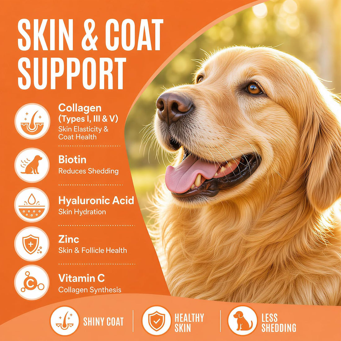Premium 5-Type Grass-Fed Liquid Collagen for Dogs & Cats Supplement