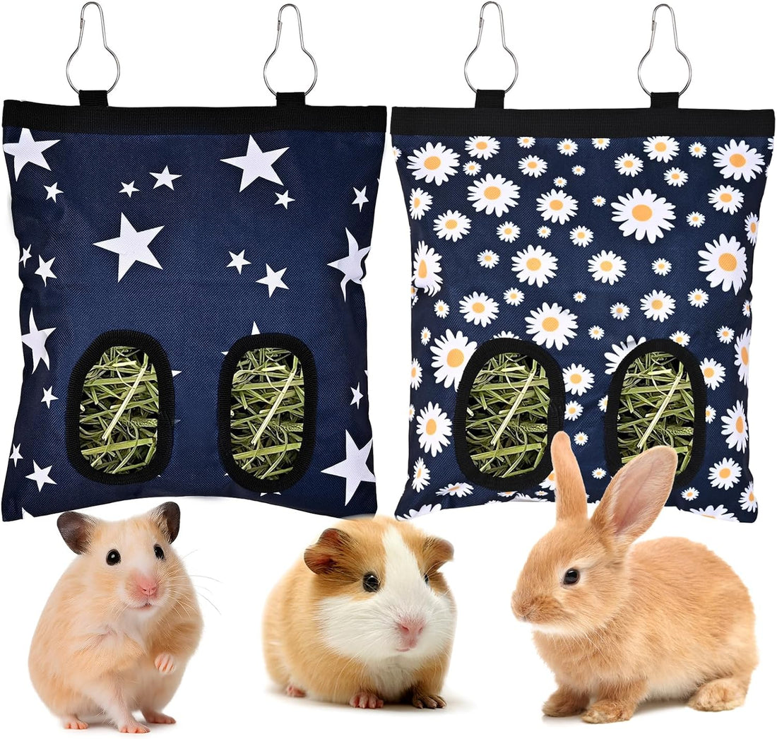 Upgraded Rabbits Hay Feeder Bag for Bunny, Guinea Pigs, Chinchillas