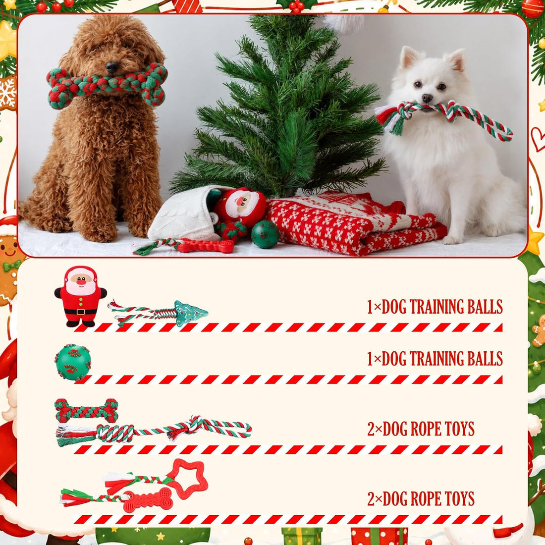 Kasyat 9 Pcs Christmas Dog Gift Set
