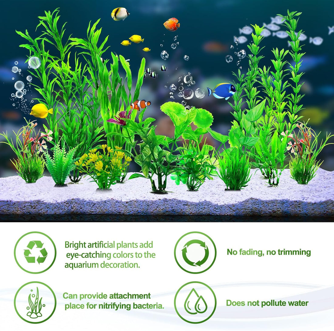 CousDUoBe 12pcs Fish Tank Accessories Aquarium Decorations Green