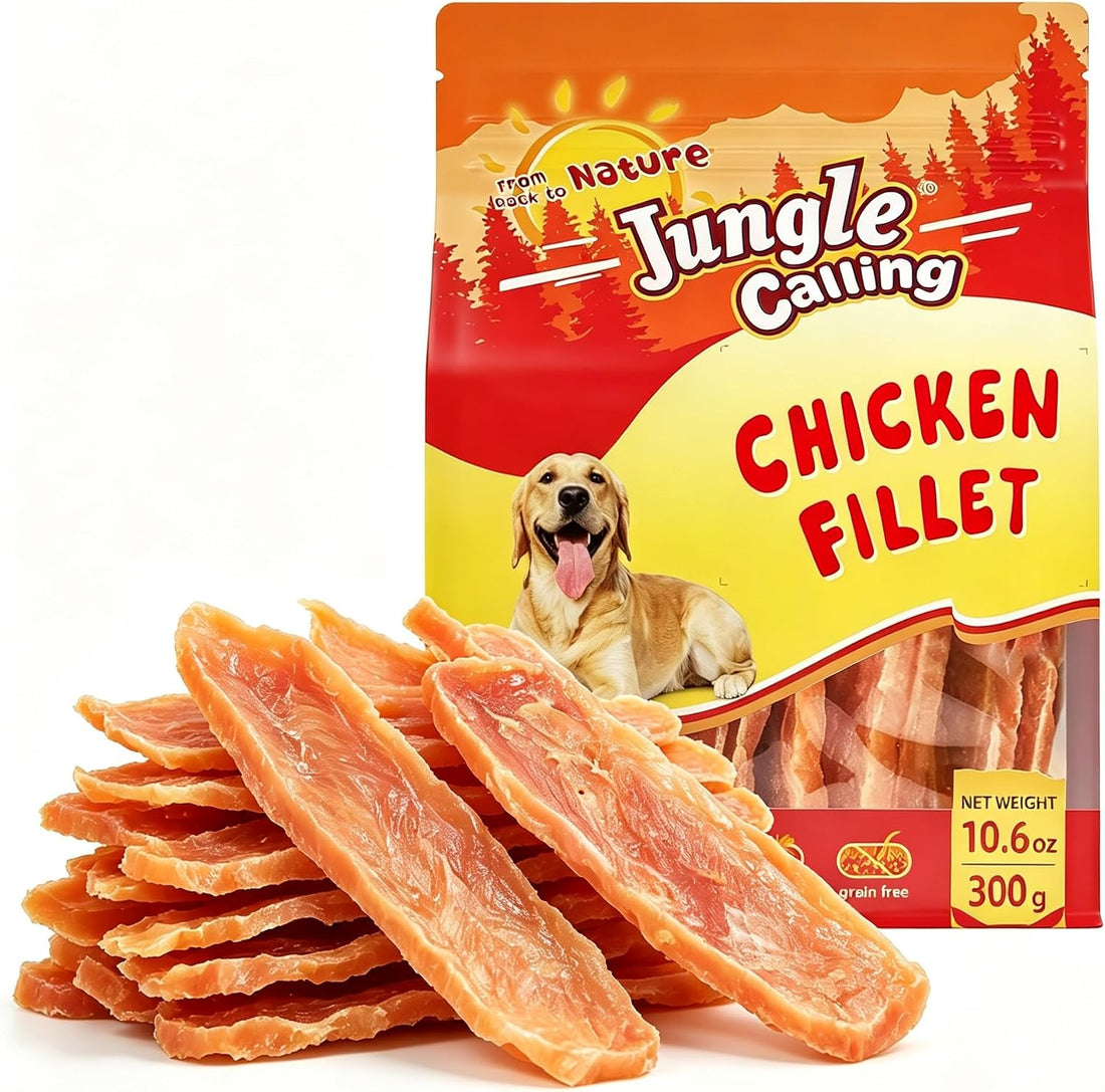 Jungle Calling Chicken Jerky Dog Training Treats, High Protein