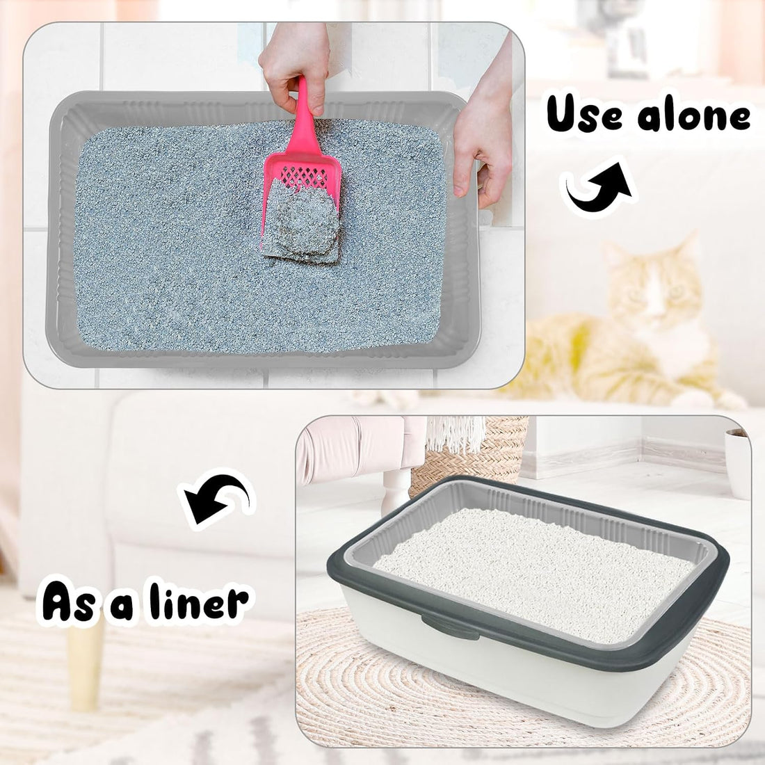 Tessco for You 60 Pack Disposable Litter Boxes for Cats