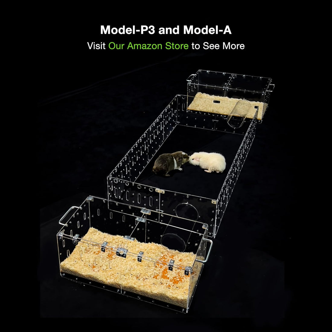 GuineaLoft™ Acrylic Cage - Small 2x1' Enclosure w/Lid & Bottom
