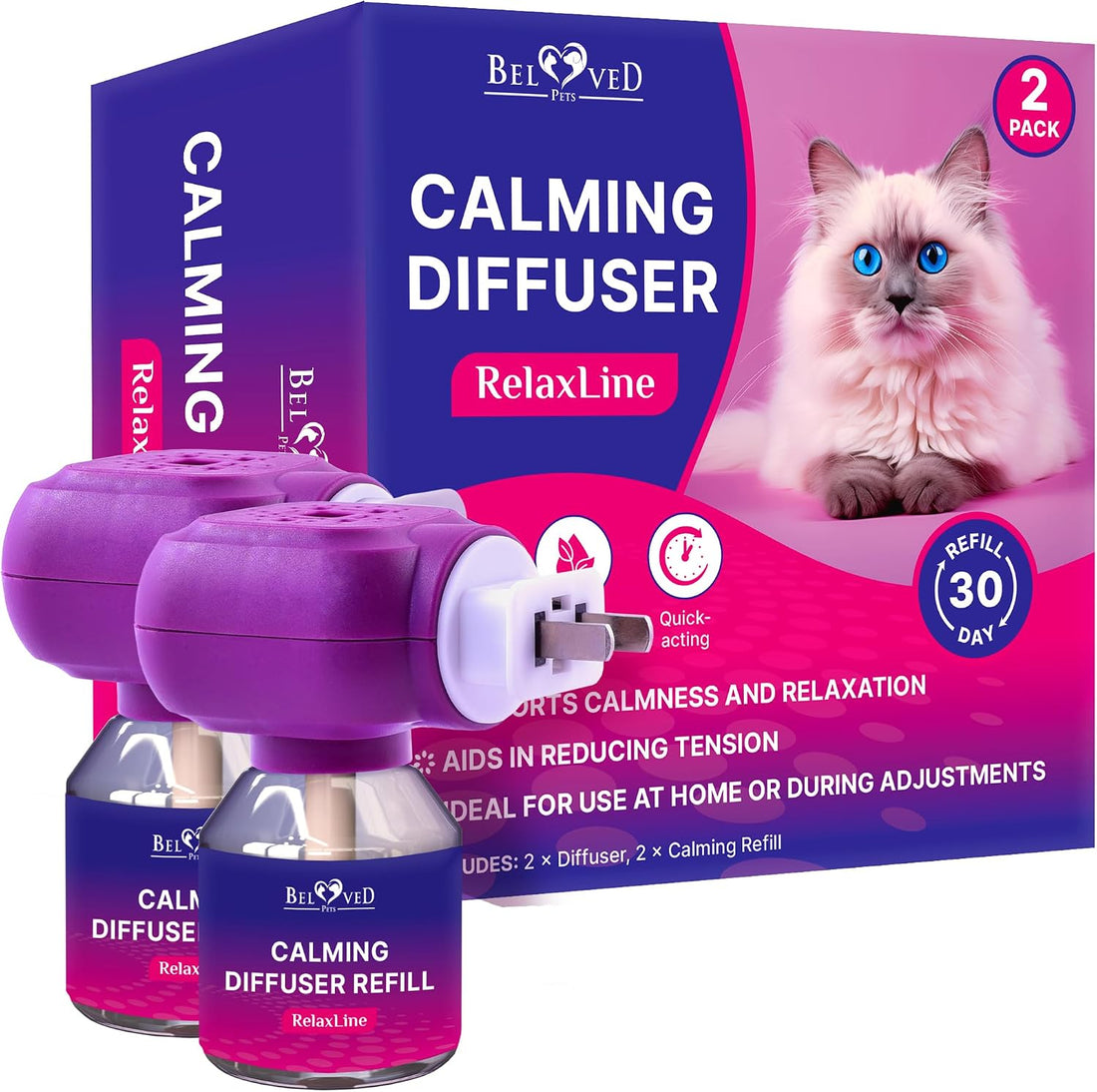 Beloved Pets Cat Calming Diffuser & Pet Anti Anxiety Products