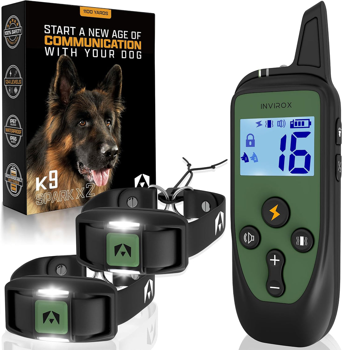 INVIROX Dog Training Collar with Remote, Shock Collar for Dogs
