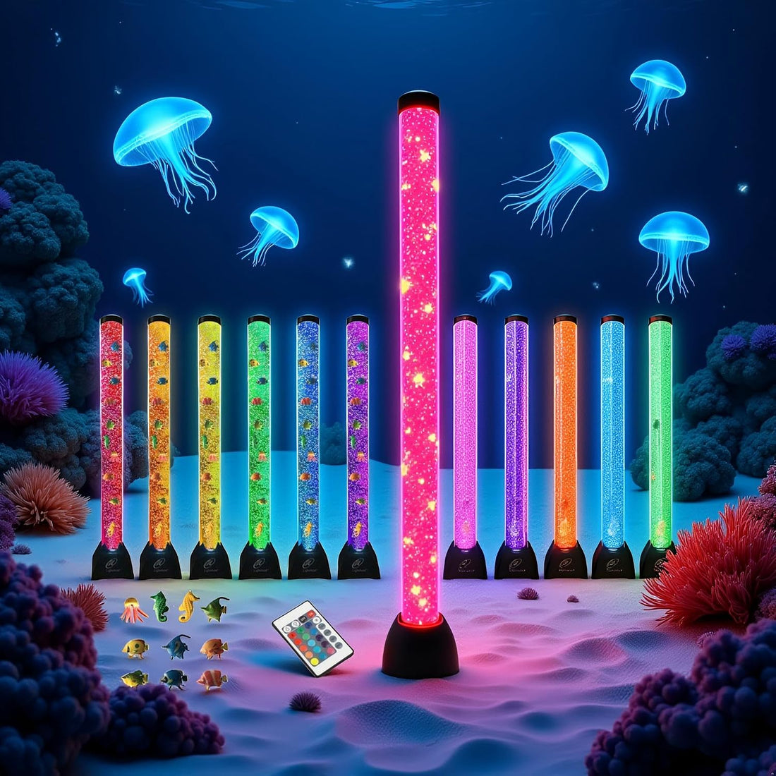 Lightahead Extra Large 4FT LED Sensory Bubble Fake Fish Tube Aquarium