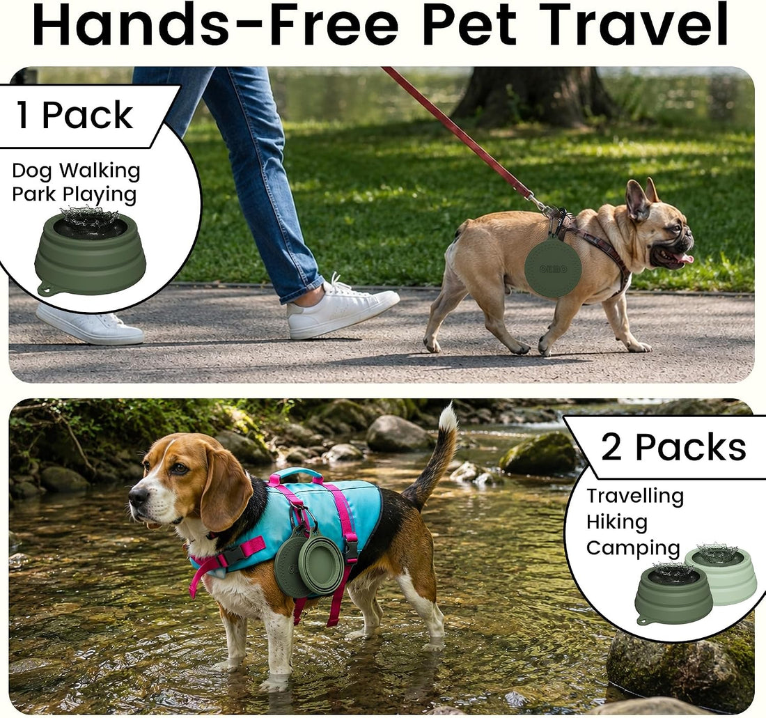 OHMO Spill Proof Collapsible Dog Water Bowl 24oz for Cars