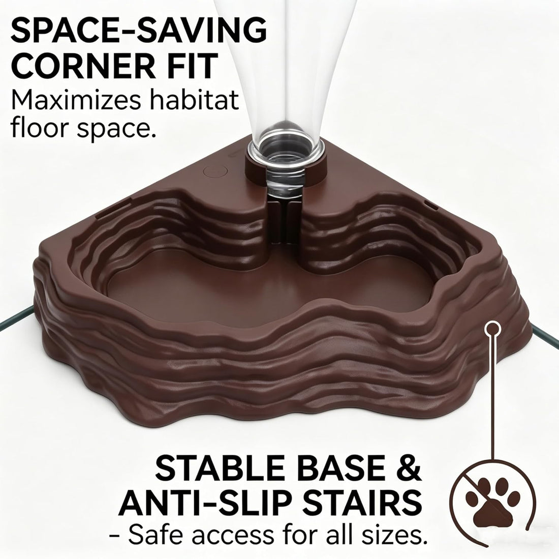 Reptile Water Dispenser, 13.5oz Terrarium Water Bow