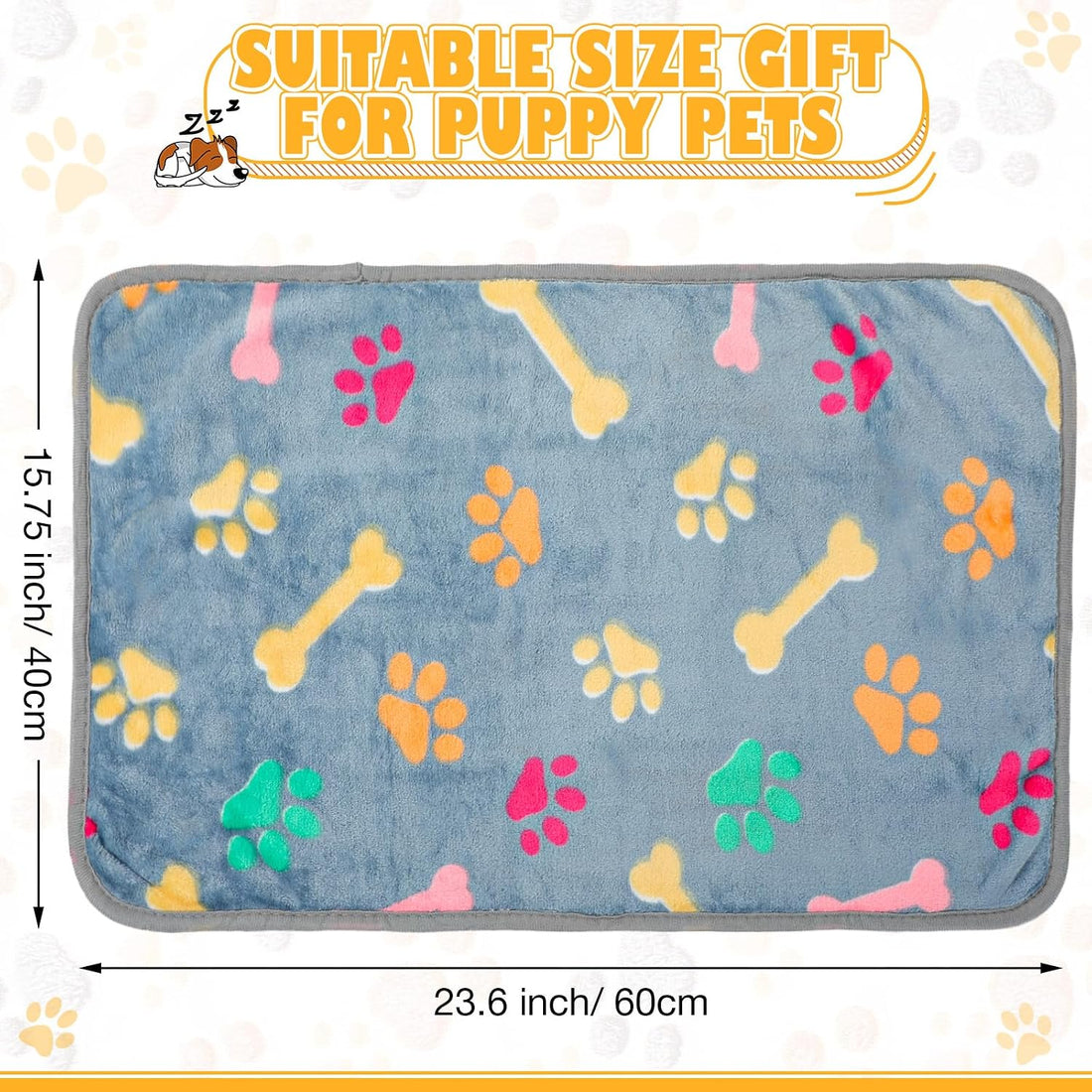 Chumia 18 Pcs Fleece Puppy Blanket for Dog Cat