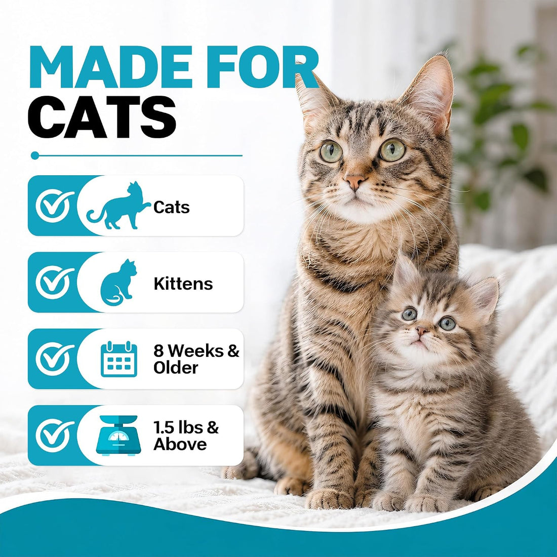 Cat Flea & Tick Topical Cat Care Drops for Kittens & Cats,12 Dose