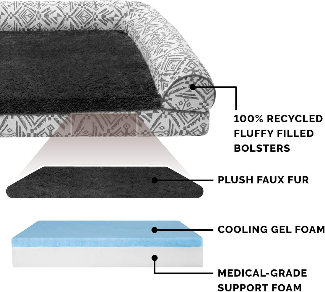Furhaven Cooling Gel Dog Bed for Medium/Small Dogs w/ Removable
