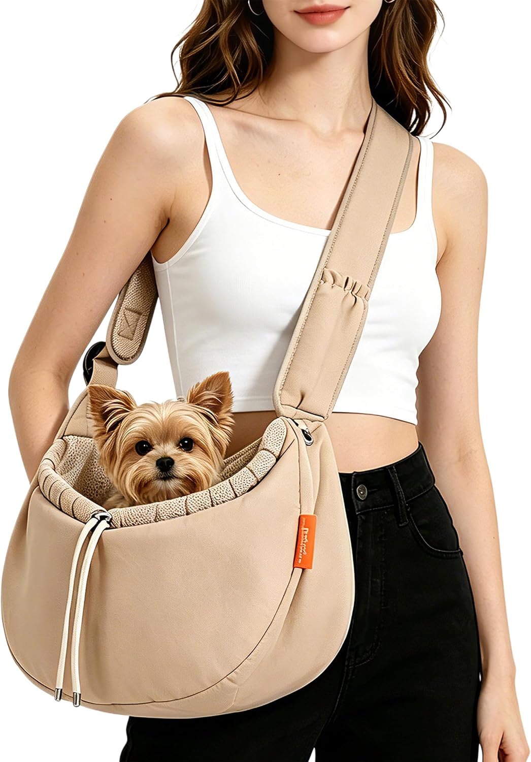 Pet Sling Carrier for Small Dogs/Cats up to 15 lb,Adjustable Shoulder