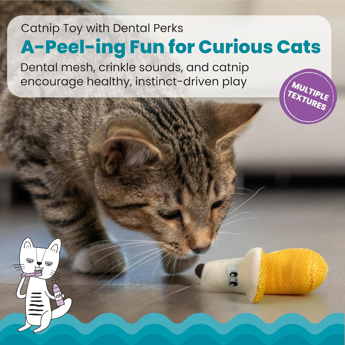 Catstages Dental Banana Cat Toy with Catnip