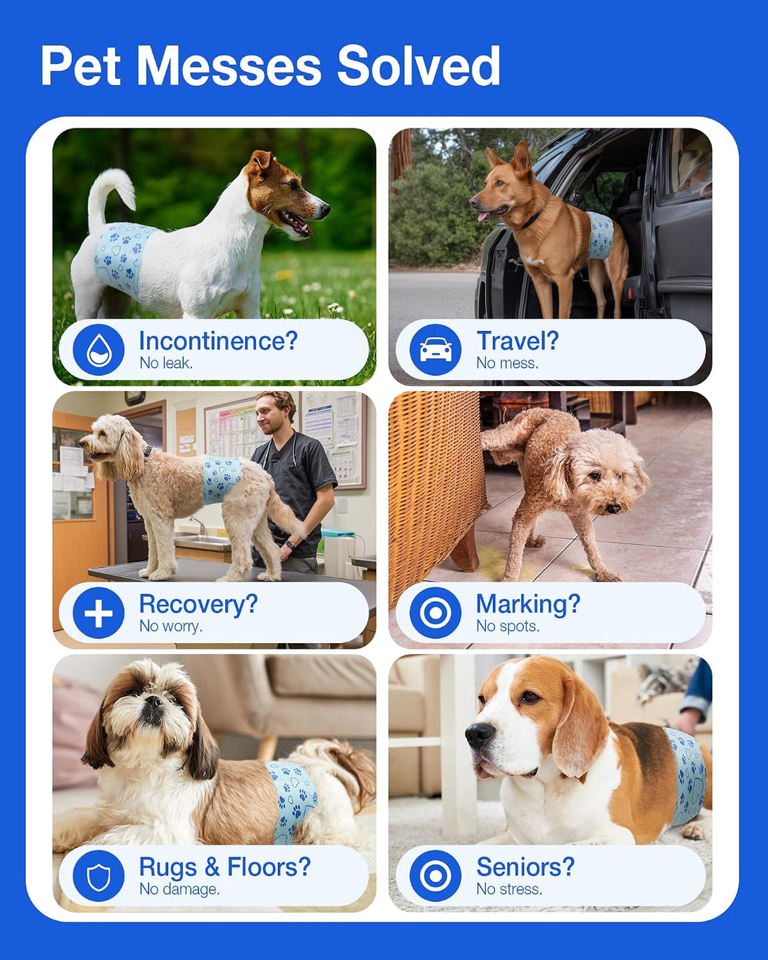 Male Dog Diapers with Wetness Indicator
