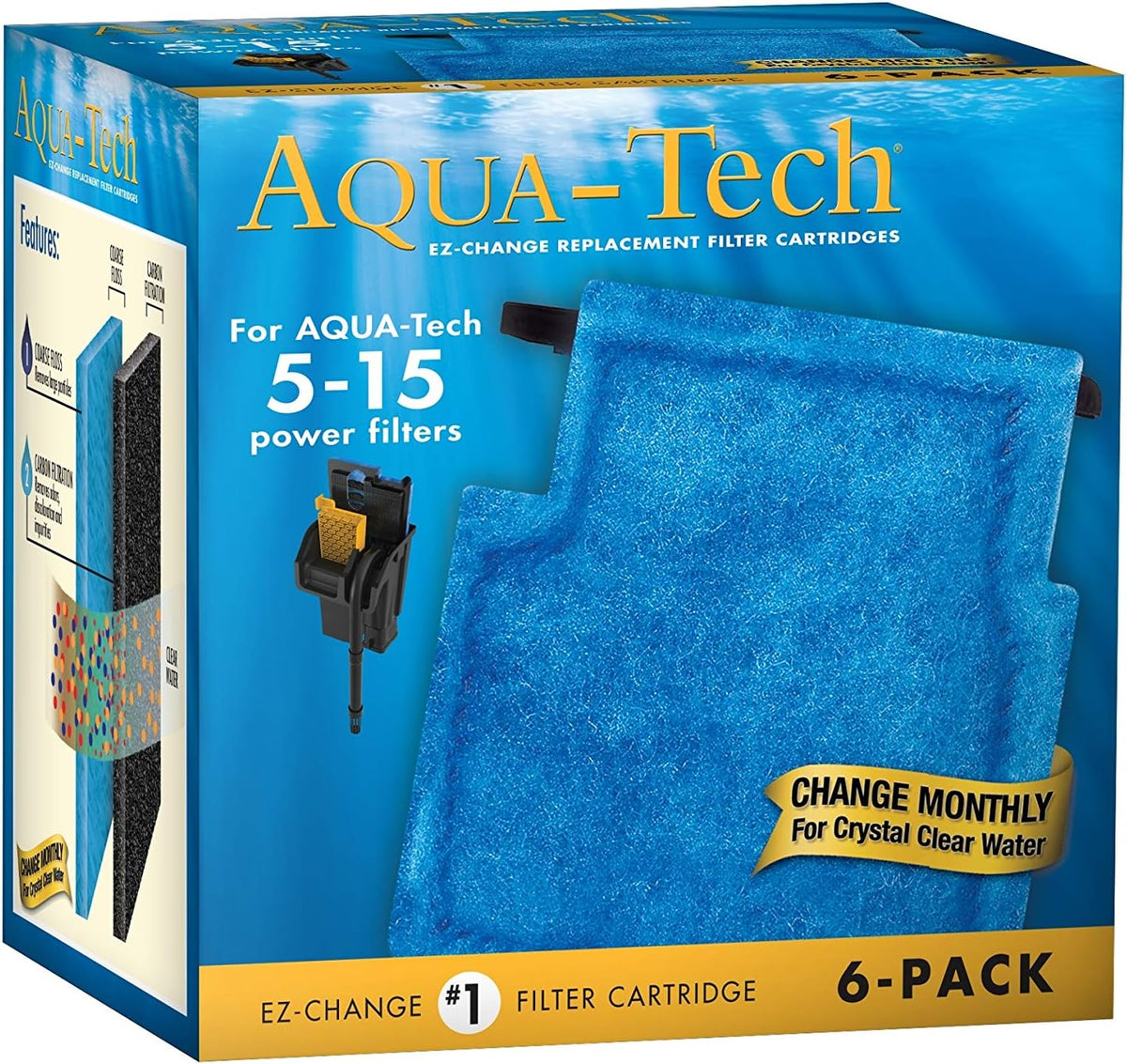 Aqua-Tech EZ-Change #3 Filter Cartridge For Aquarium Filter, 6 Count