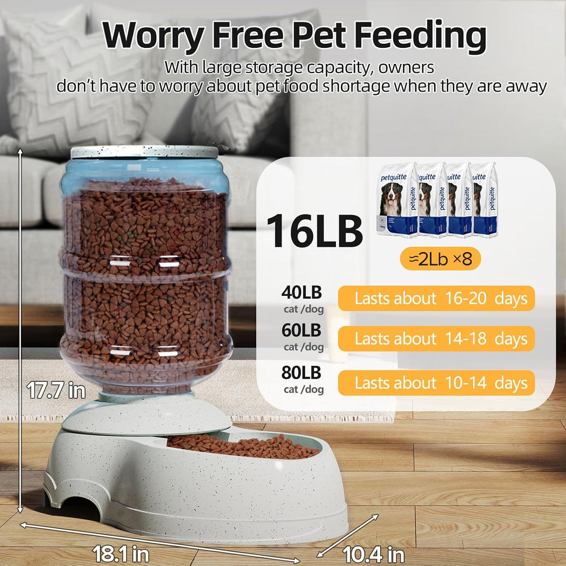 Kenond 11L Gravity Automatic Dog Feeder