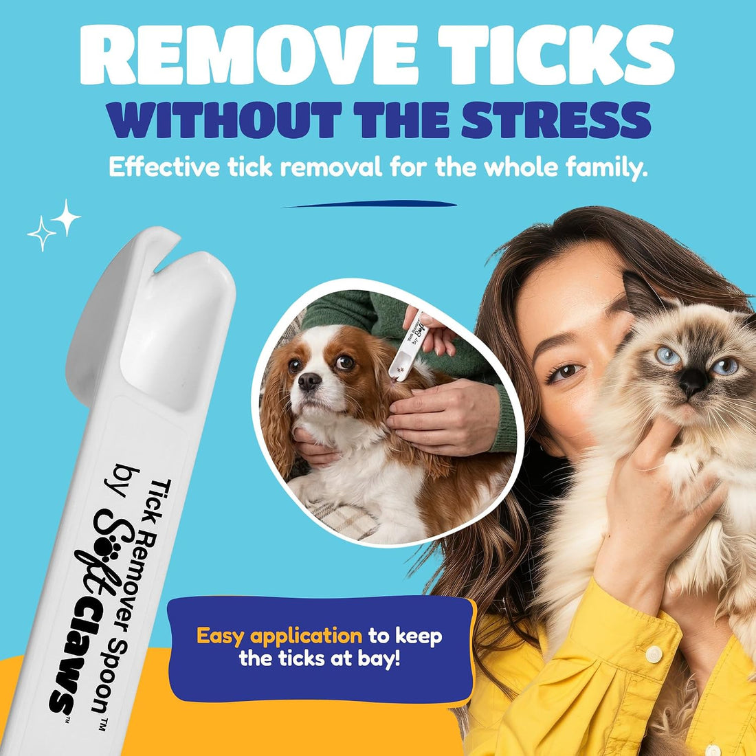 Soft Claws Tick Remover Spoon for Whole Family, Pack of 3