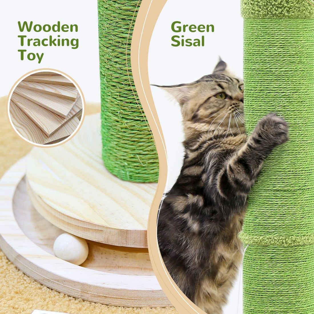 Globlazer Extra Thick Cactus Scratching Posts for Indoor Large Cats