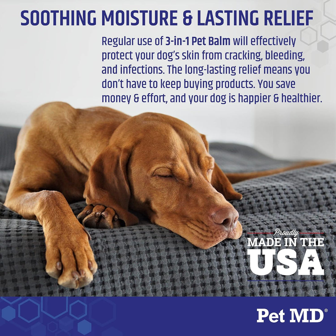 Pet MD Dog Paw Balm - 3-in-1 Paw, Nose/Snout